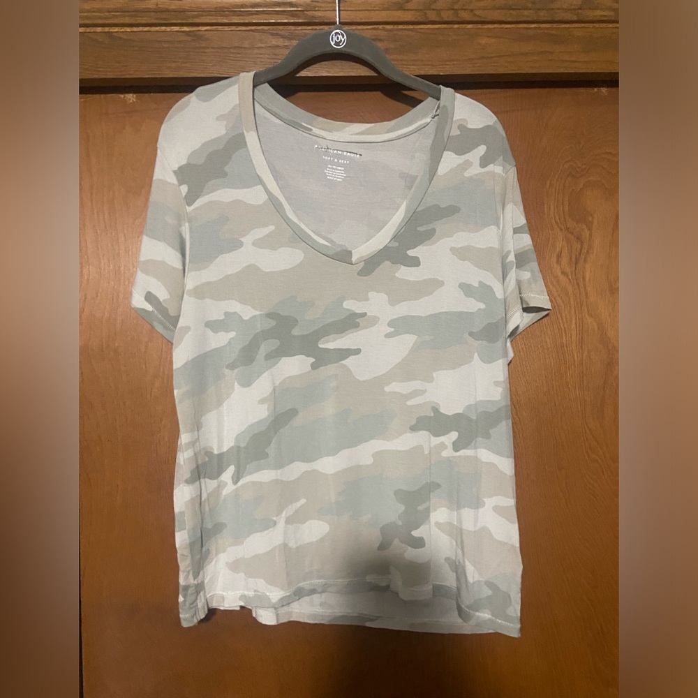 AE soft and sexy camo v neck